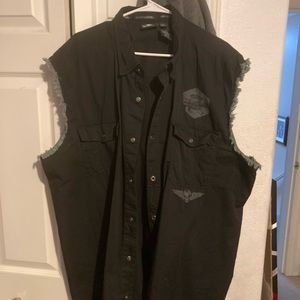 Harley Davidson Sleeveless Blowout Button up